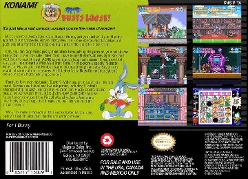Tiny Toon Adventures - Buster Busts Loose! (USA) (Beta) box cover back